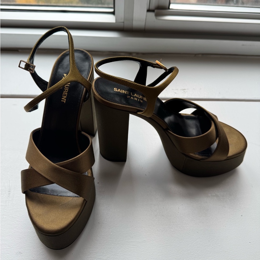 Saint Laurent Bianca Women's olive green Platform Sandals